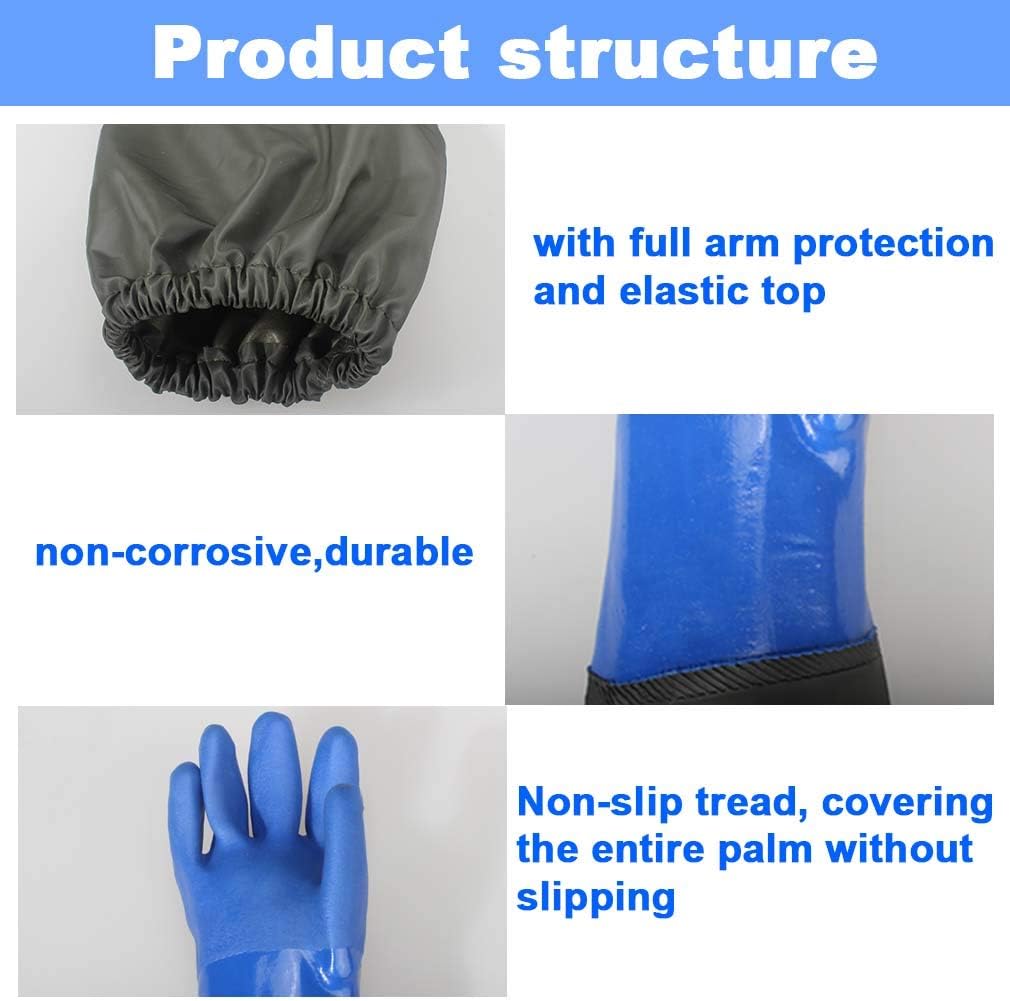 Greenhaus Gardening Heavy-Duty PVC Chemical Resistant Gloves, 25-Inch Waterproof Protection