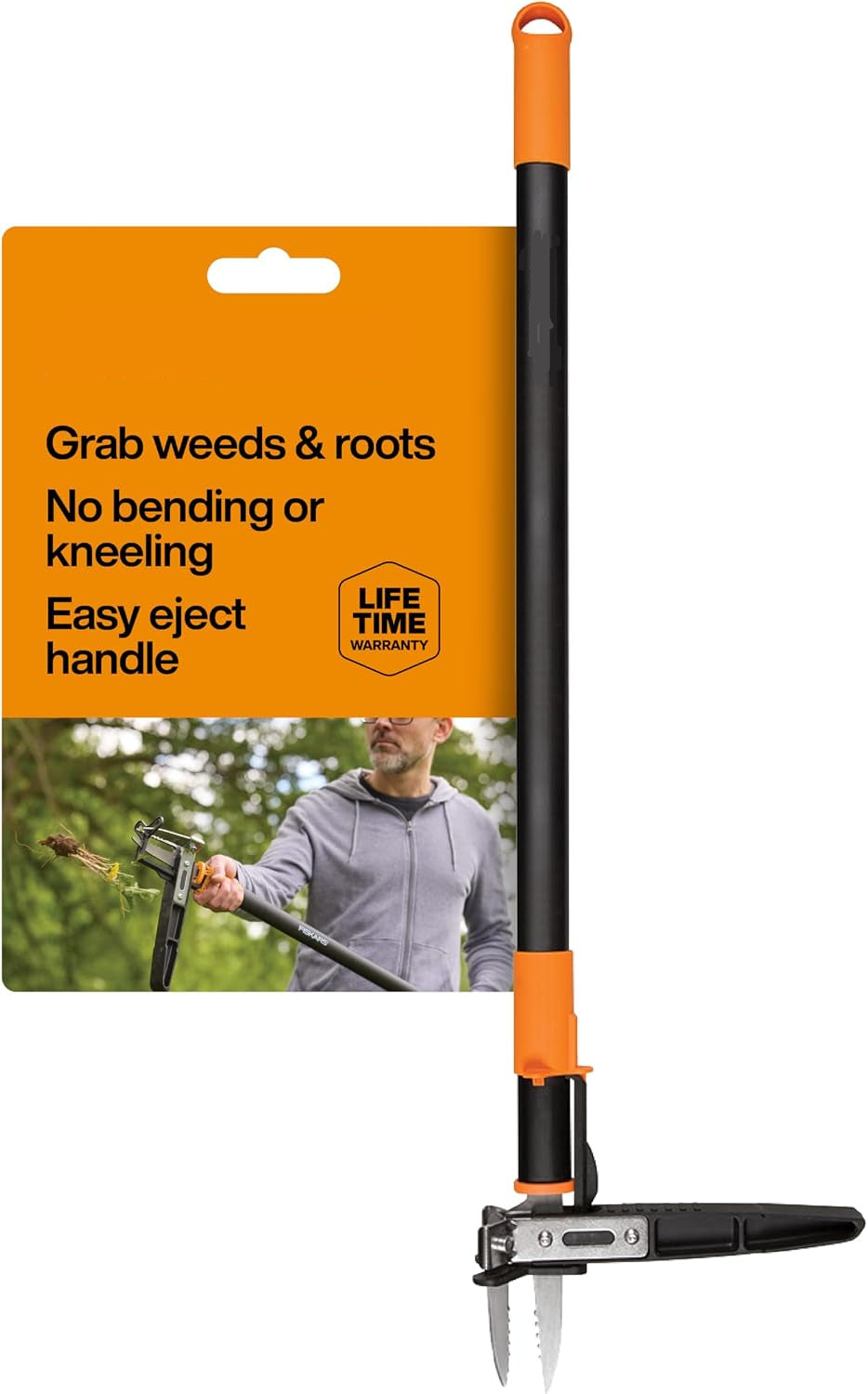 Greenhaus Gardening Stand-Up Weed Puller with Long Handle, Foot Pedal and Easy Eject