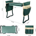 Greenhaus Gardening Foldable Garden Kneeler & Seat with Extra-Wide EVA Pad and Dual Tool Pouches