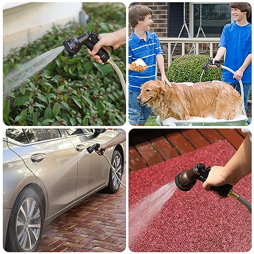Greenhaus Gardening 100 ft Retractable Garden Hose Reel with Auto Rewind & 9-Pattern Nozzle