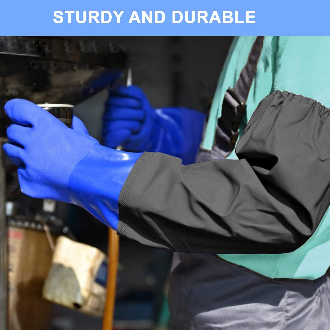 Greenhaus Gardening Heavy-Duty PVC Chemical Resistant Gloves, 25-Inch Waterproof Protection