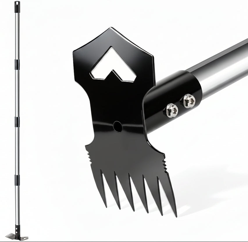 Greenhaus Gardening 60-Inch 2-in-1 Weed Puller Tool with Long Handle and Garden Hoe