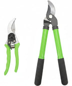 Greenhaus Gardening 2-Piece Bypass Pruner & Lopper Set with Heat-Treated Steel Blades