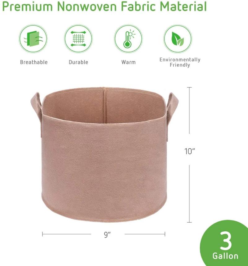Greenhaus Gardening 10-Pack Fabric Plant Bags for Soil and Soil Mixes