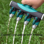 Greenhaus Gardening Outdoor Hose Splitter with Smooth Flow Control Handles