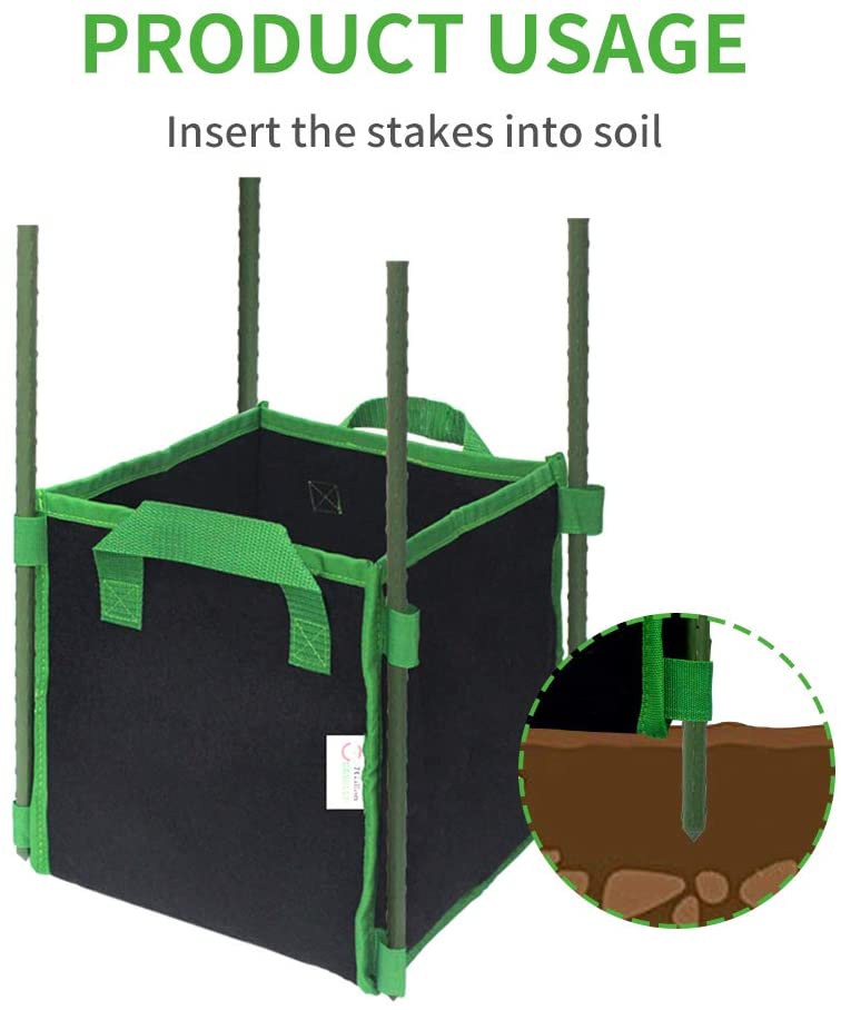Greenhaus Gardening Square Heavy-Duty Fabric Pots for Square Foot Gardening