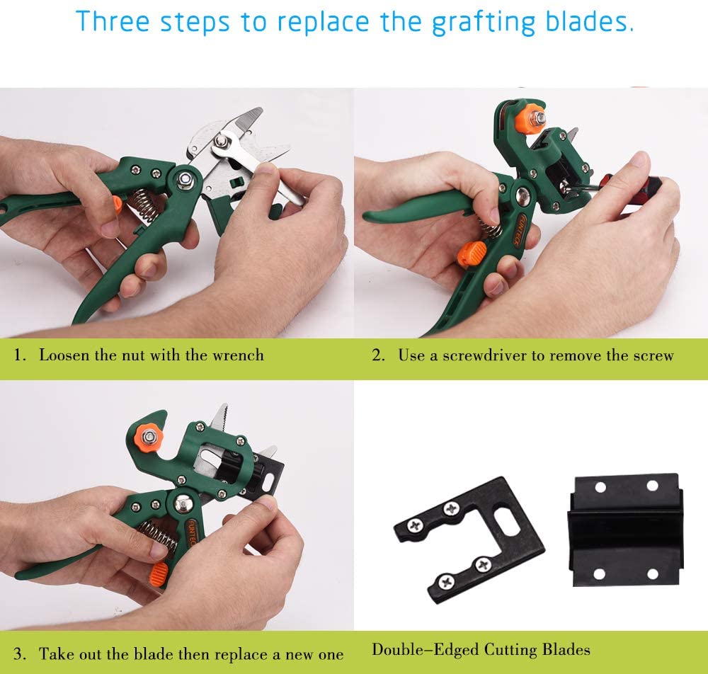 Greenhaus Gardening 2-in-1 Grafting and Pruning Tool Set for Plant Propagation