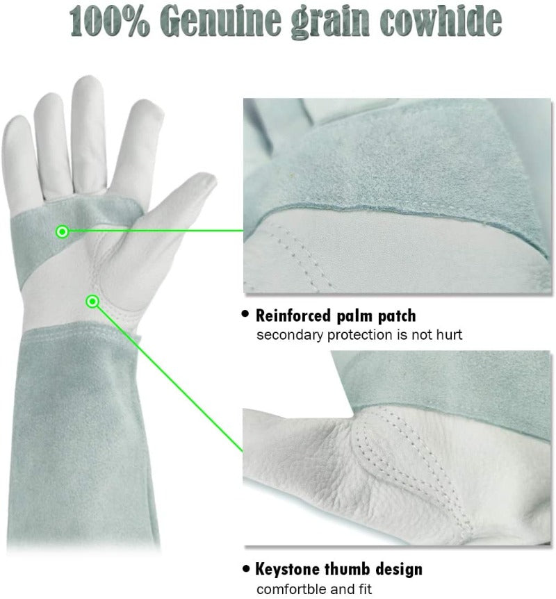 Greenhaus Gardening Adjustable Cuff Pruning Gloves for Yard Work