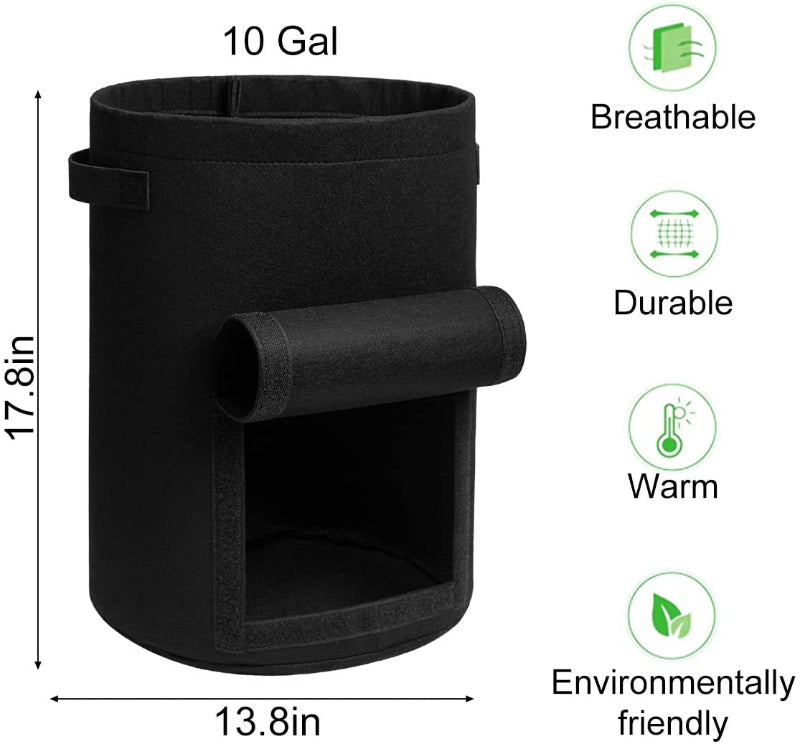 Greenhaus Gardening Heavy-Duty Fabric Grow Bags for Potatoes and Vegetables