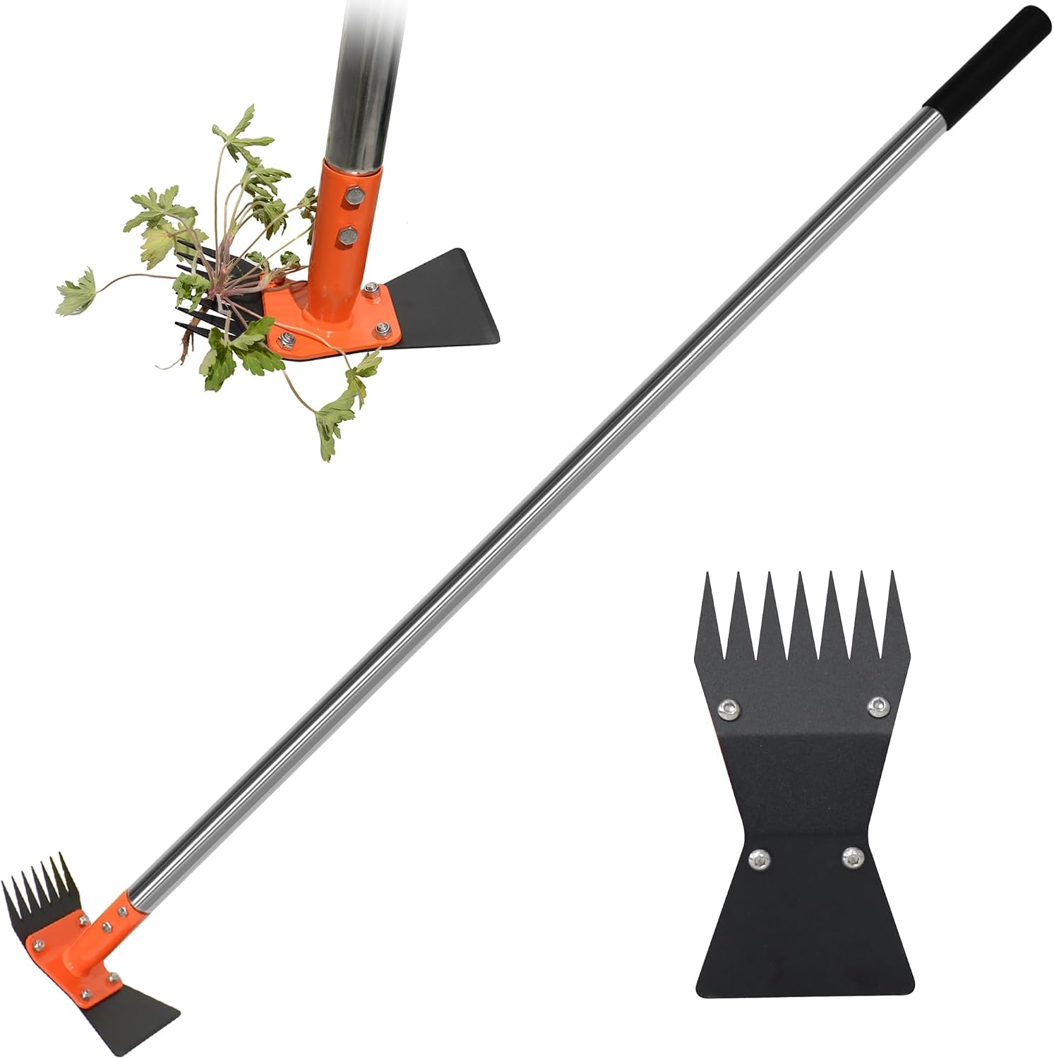Greenhaus Gardening Professional Weeding Hoe with Spring Steel Rake Head