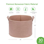 Greenhaus Gardening Premium Beige Garden Grow Bags with Reinforced Handles