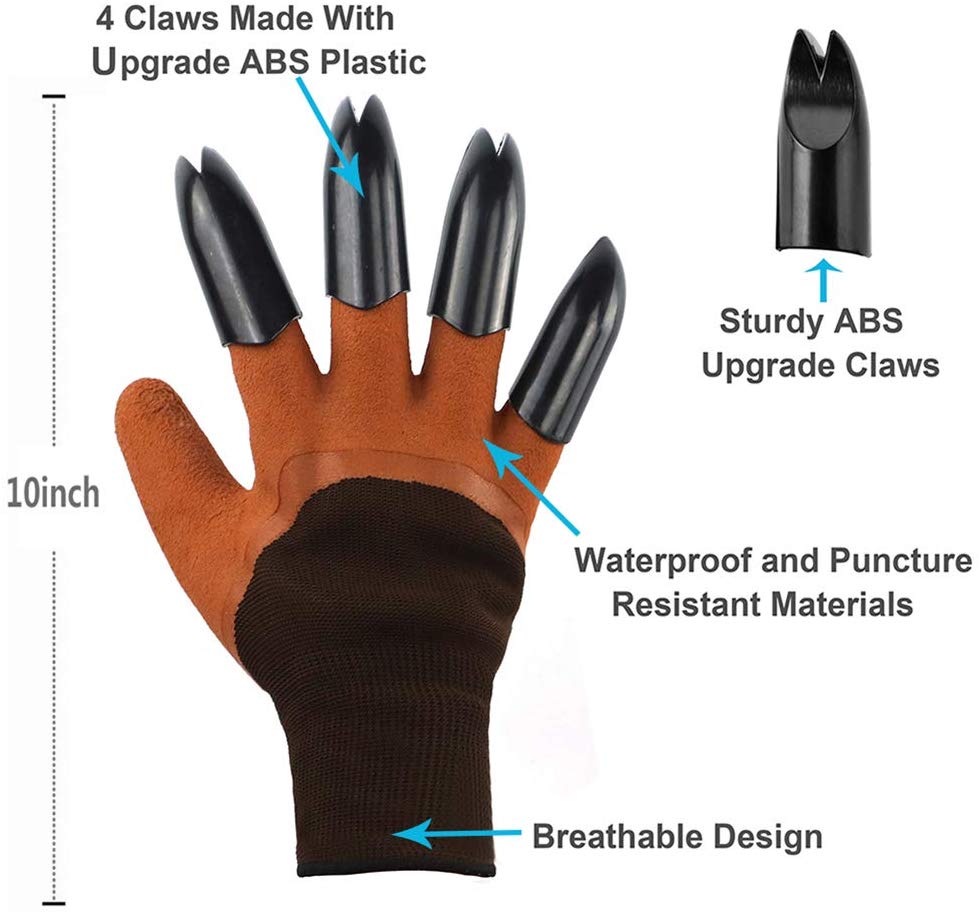 Greenhaus Gardening Gardening Gloves with ABS Plastic Claws