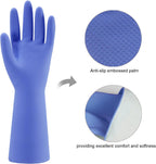 Greenhaus Gardening Reusable Rubber Cleaning Gloves, 4 Pairs with Non-Slip Grip