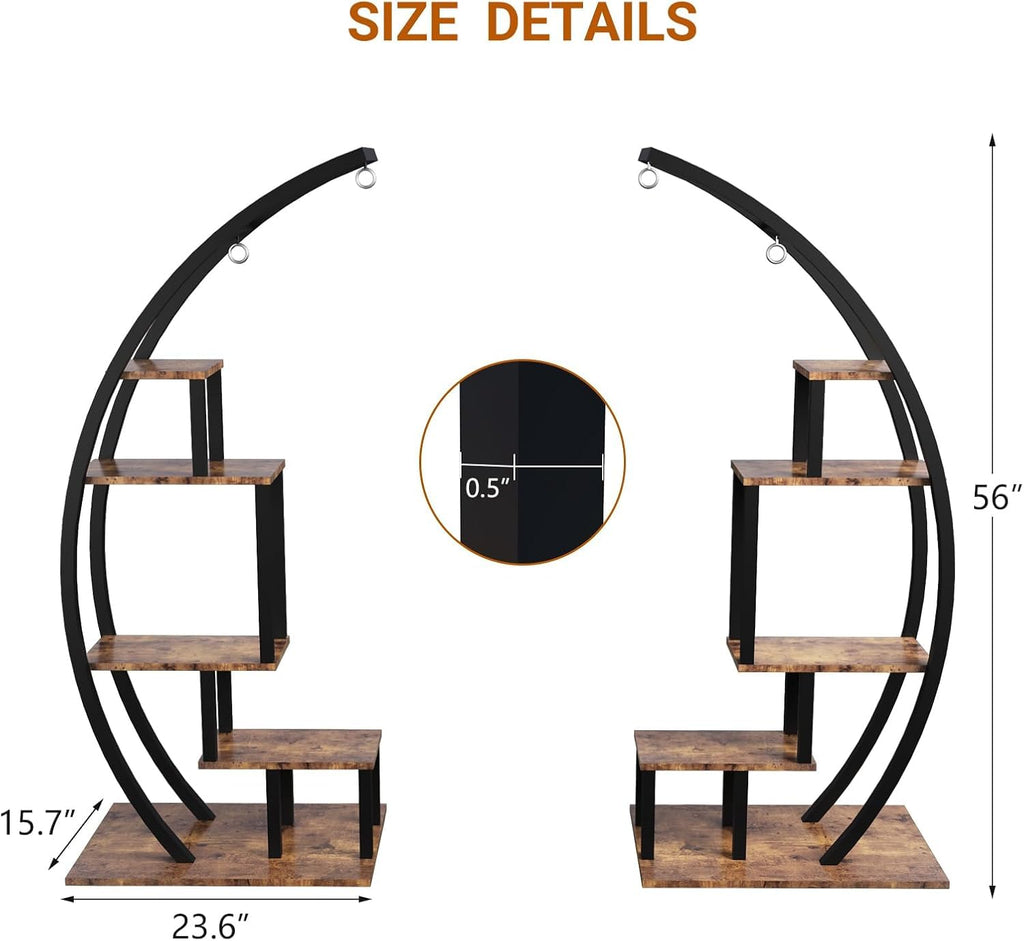 Greenhaus Gardening Half Moon Indoor Plant Stand Set of 2