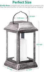 Greenhaus Gardening Decorative Solar Flame Lanterns 2-Pack