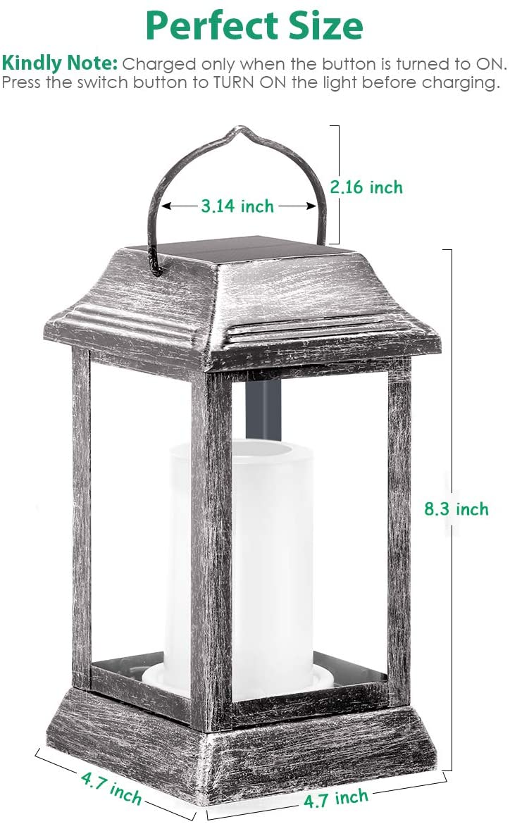 Greenhaus Gardening Decorative Solar Flame Lanterns 2-Pack