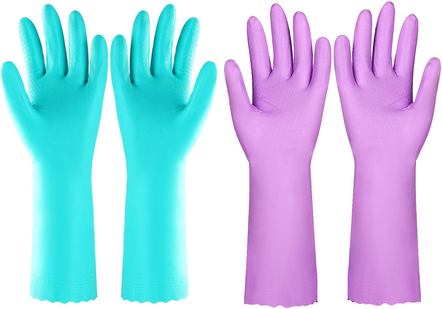 Greenhaus Gardening Reusable Cleaning Gloves, Latex-Free with Cotton Lining, 2 Pairs