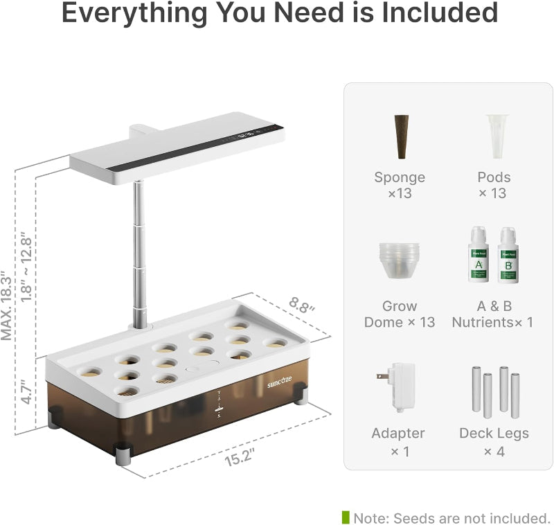 Greenhaus Gardening Indoor Growing System with Adjustable Plant Light