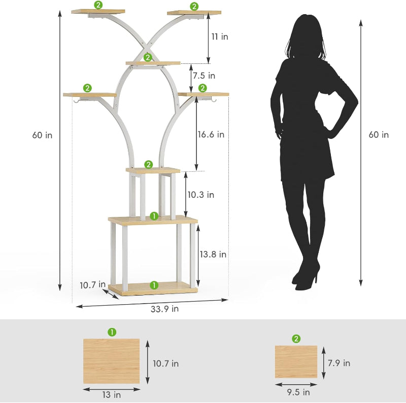 Greenhaus Gardening Plant Stand with Adjustable Grow Lights