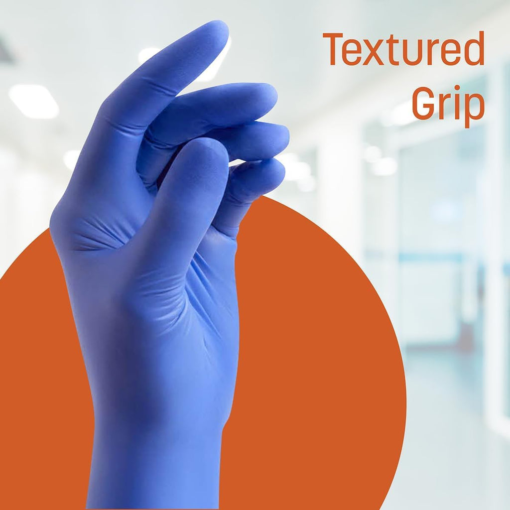 Greenhaus Gardening Powder-Free Blue Nitrile Gloves for First Aid, Cleaning & Food Prep