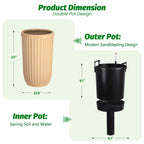 Greenhaus Gardening 23-Inch Self-Watering Tall Planters Set of 2