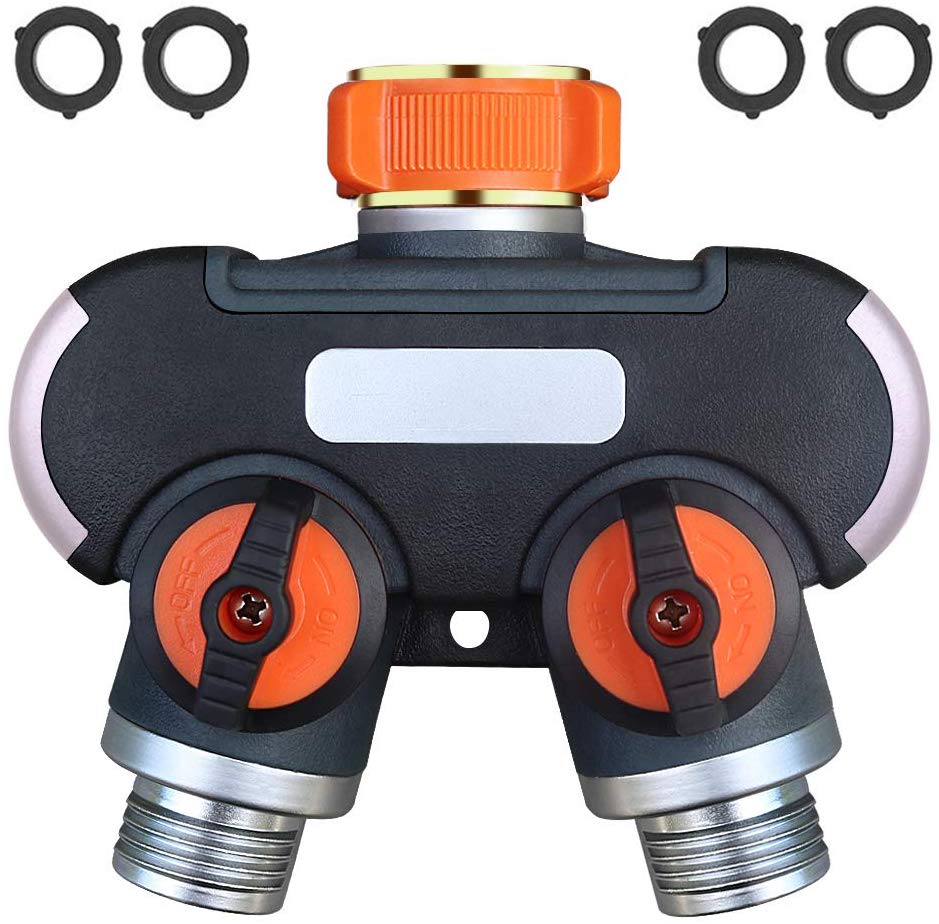 Greenhaus Gardening Standard 3/4-Inch Garden Hose Connector/Splitter