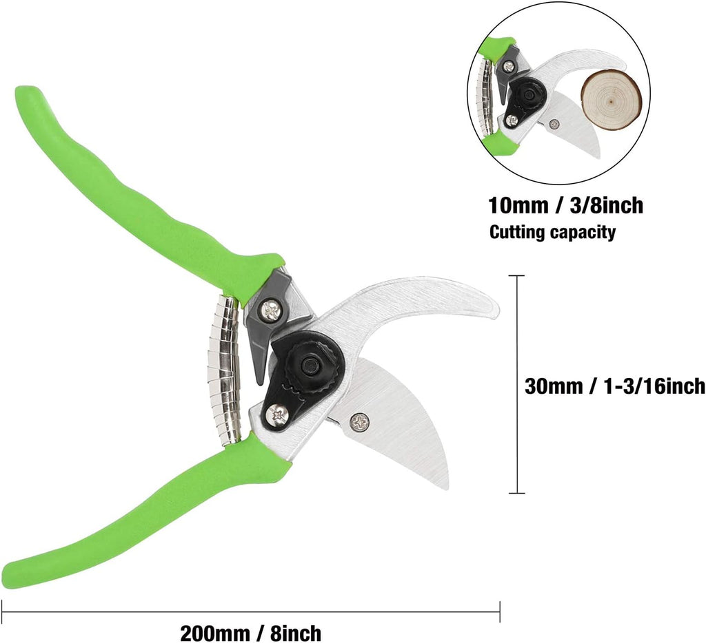 Greenhaus Gardening 2-Piece Bypass Pruner & Lopper Set with Heat-Treated Steel Blades