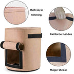 Greenhaus Gardening Double-Layer Beige Fabric Grow Bags with Handles