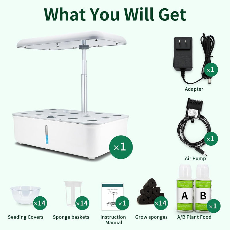 Greenhaus Gardening 14-Pod Hydroponic Herb Garden with Smart WiFi Features