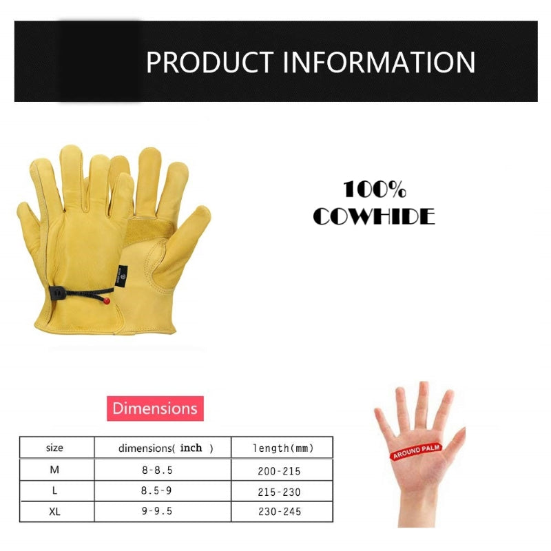Greenhaus Gardening Multi-Purpose Leather Work Gloves for Everyday Use