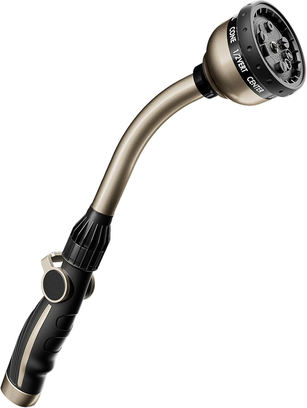 Greenhaus Gardening Heavy Duty 15" Metal Watering Wand with 10 Spray Patterns & Thumb Control