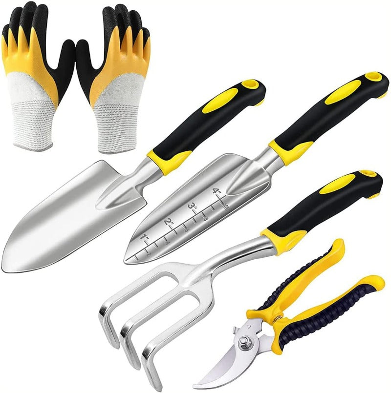 GreenHaus Gardening 6-Piece Heavy Duty Garden Hand Tools for Digging & Weeding