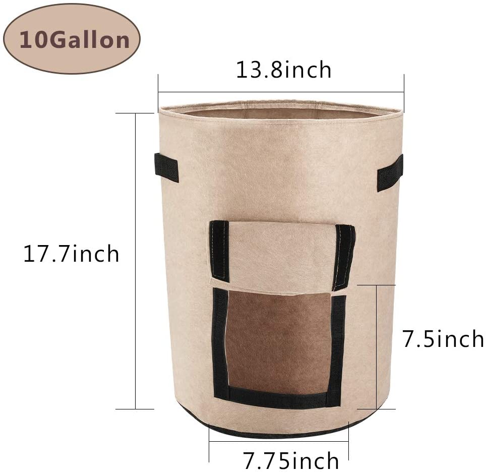 Greenhaus Gardening Fabric Garden Grow Bags Mix for Vegetables and Herbs