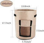 Greenhaus Gardening Double-Layer Beige Fabric Grow Bags with Handles