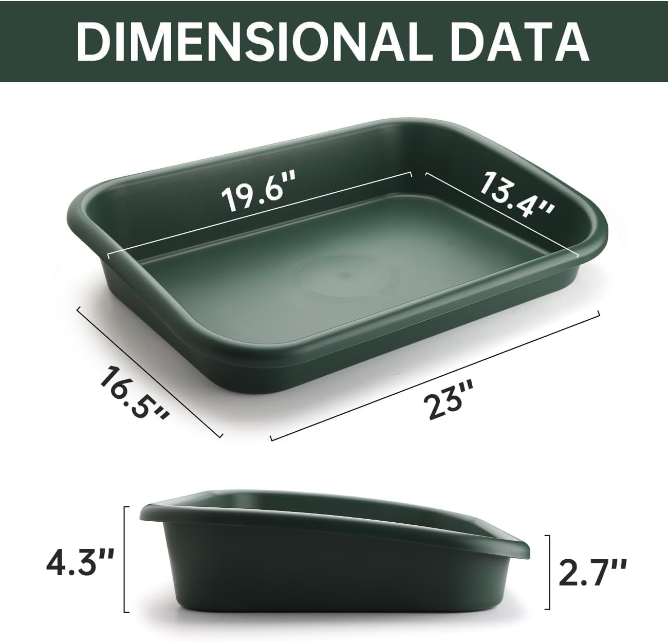 Greenhaus Gardening Extra-Large Heavy-Duty Potting Tray Set for Repotting, Soil Mixing & Bottom Watering – 2 Pack