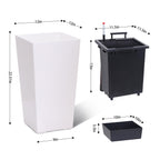 Greenhaus Gardening 23-Inch White Self-Watering Tall Planters Set of 2