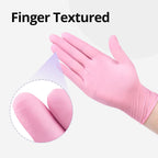 Greenhaus Gardening Cherry Blossom Pink Nitrile Disposable Gloves, 4 Mil, Food Safe
