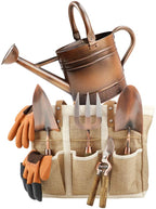 Greenhaus Gardening Garden Tools Set with Watering Can Tote Bag and Gloves