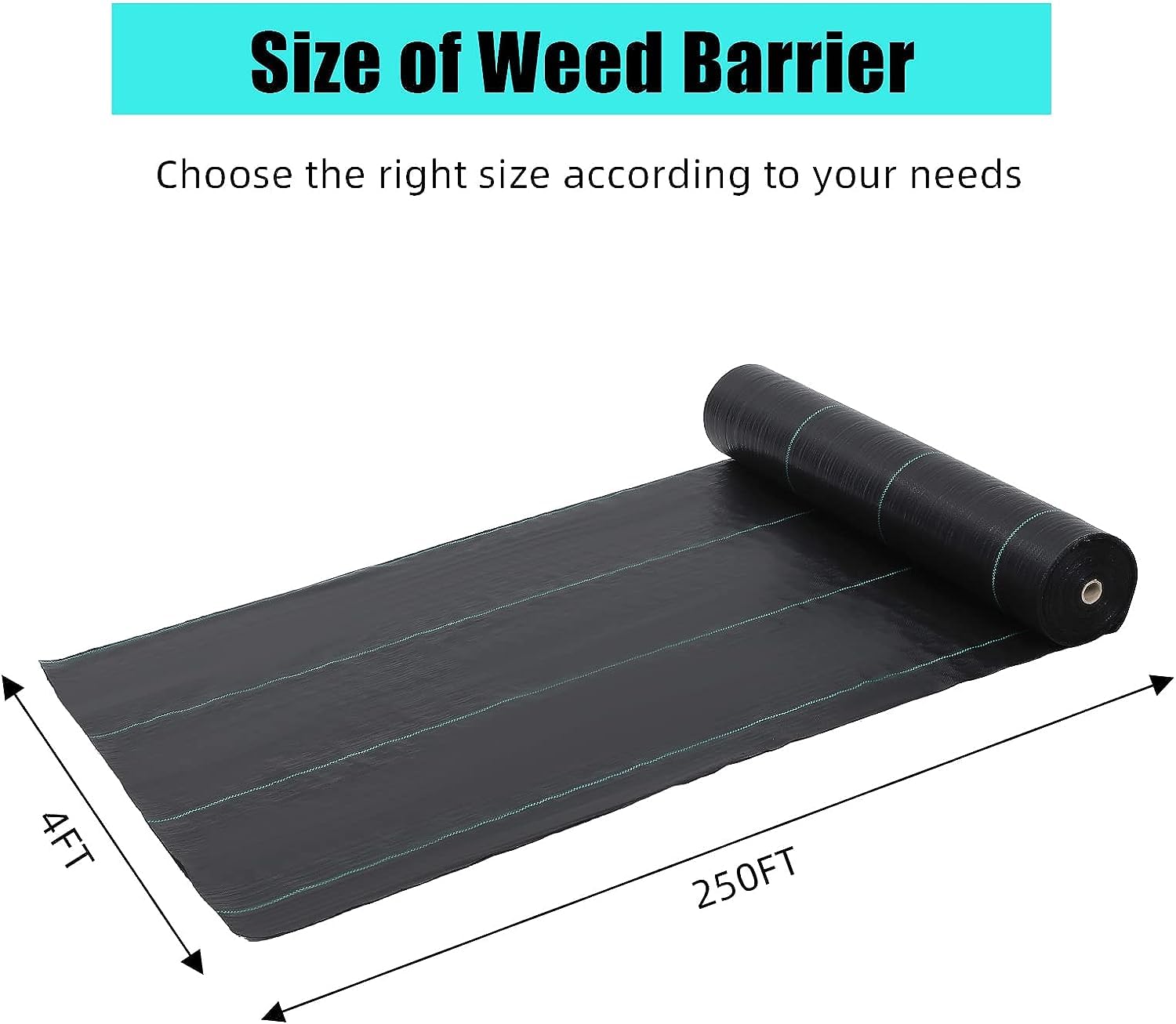 Greenhaus Gardening Polypropylene Weed Barrier for Gardens and Landscaping
