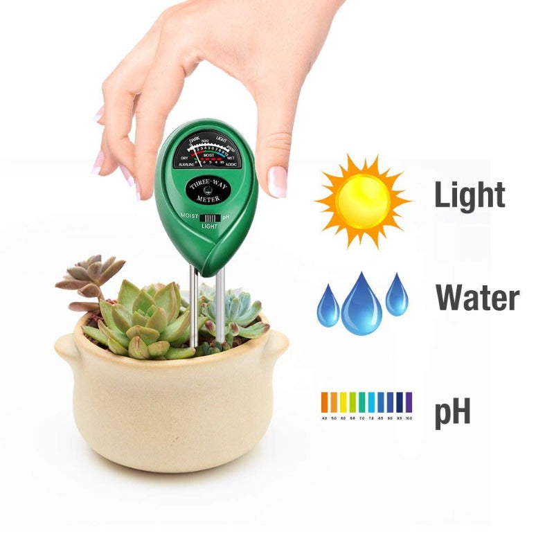 Greenhaus Gardening 3-in-1 Soil Moisture Meter with pH and Light Tester