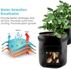 Greenhaus Gardening Black Non-Woven Grow Bags with Harvest Access Window