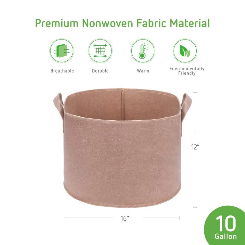 Greenhaus Gardening Premium Beige Garden Grow Bags with Reinforced Handles