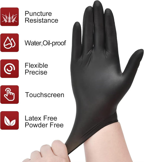 Greenhaus Gardening 6 Mil Heavy-Duty Nitrile Gloves with Textured Grip, 100 Count