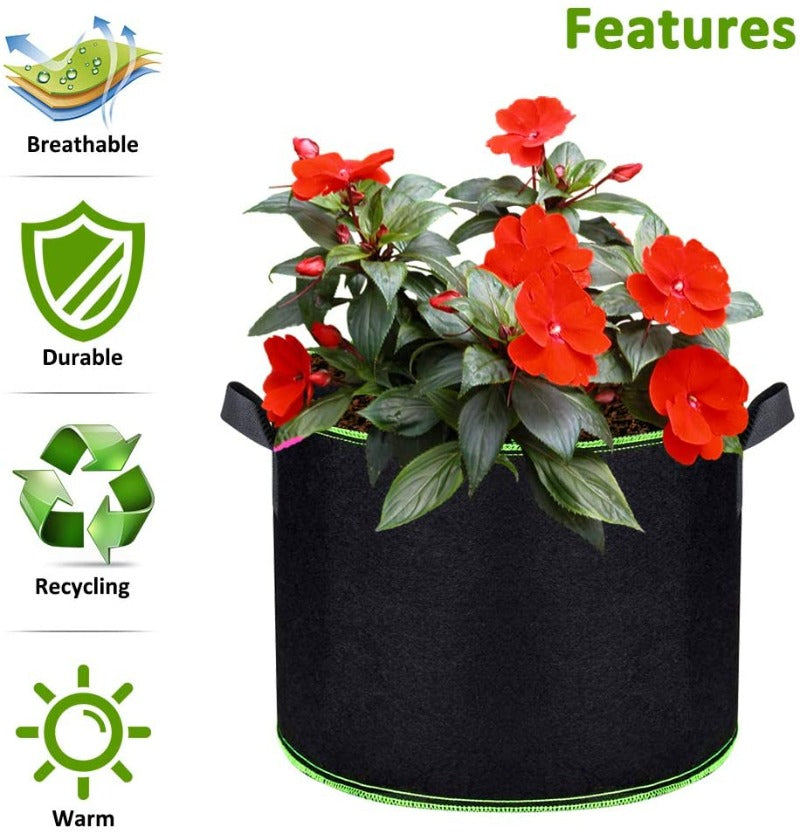 Greenhaus Gardening Premium Fabric Grow Pots 10-Pack for Vegetables