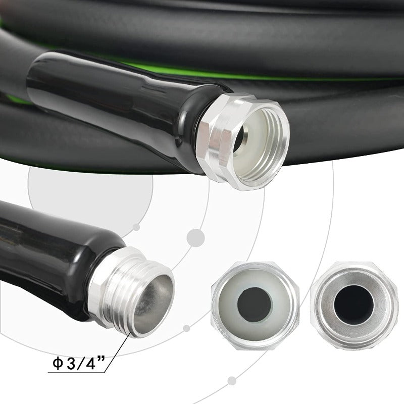 Greenhaus Gardening Heavy-Duty Garden Hose with 3/4 Inch Aluminum Fittings