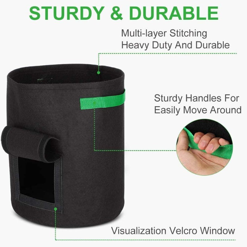 Greenhaus Gardening Foldable Garden Grow Bags for Vegetables and Storage