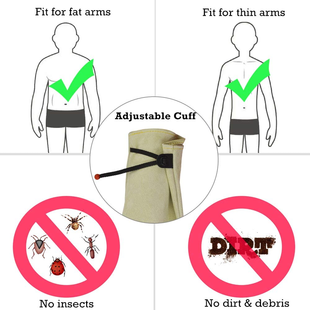 Greenhaus Gardening Adjustable Cuff Pruning Gloves for Yard Work