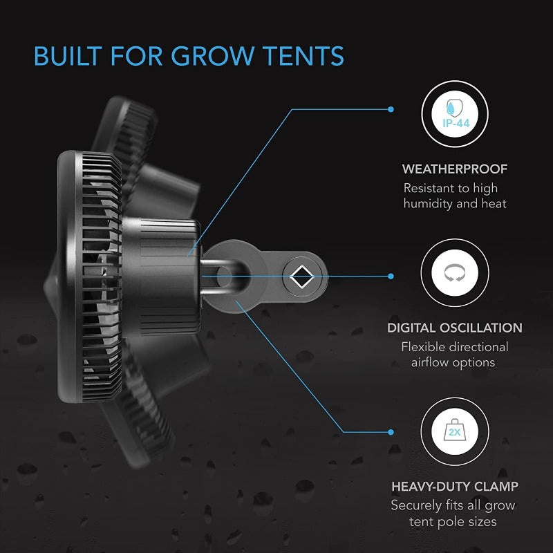 Greenhaus Gardening Clip Fan for Grow Tent Air Circulation
