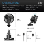 Greenhaus Gardening Clip Fan for Grow Tent Air Circulation