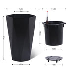 Greenhaus Gardening 23-Inch Tall Planters with Inner Bucket Set of 2